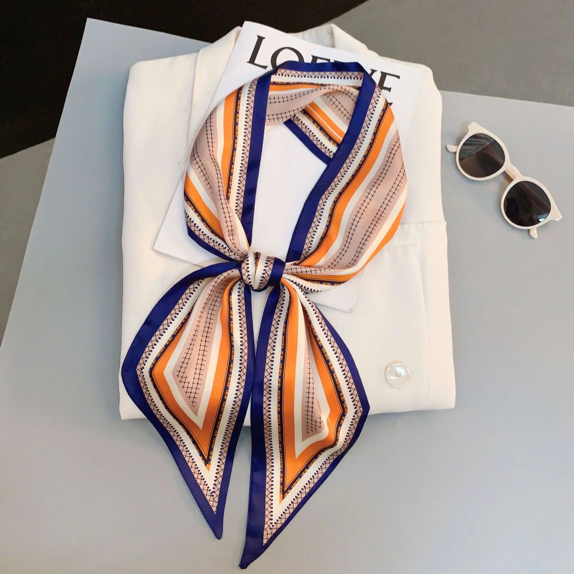 Horse Pattern Long Silk Scarf