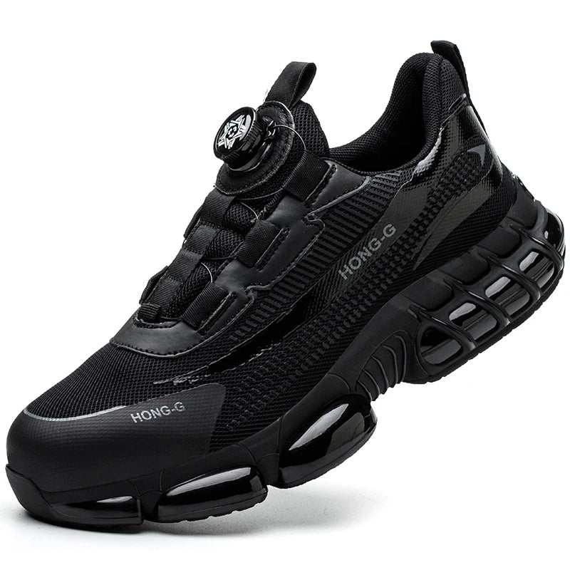 Rotating-Button Anti-Smash Safety Shoes
