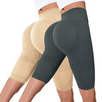 Seamless Hip-Lifting Yoga Shorts 2-Pack