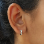 Moissanite Gold Hoop Earrings