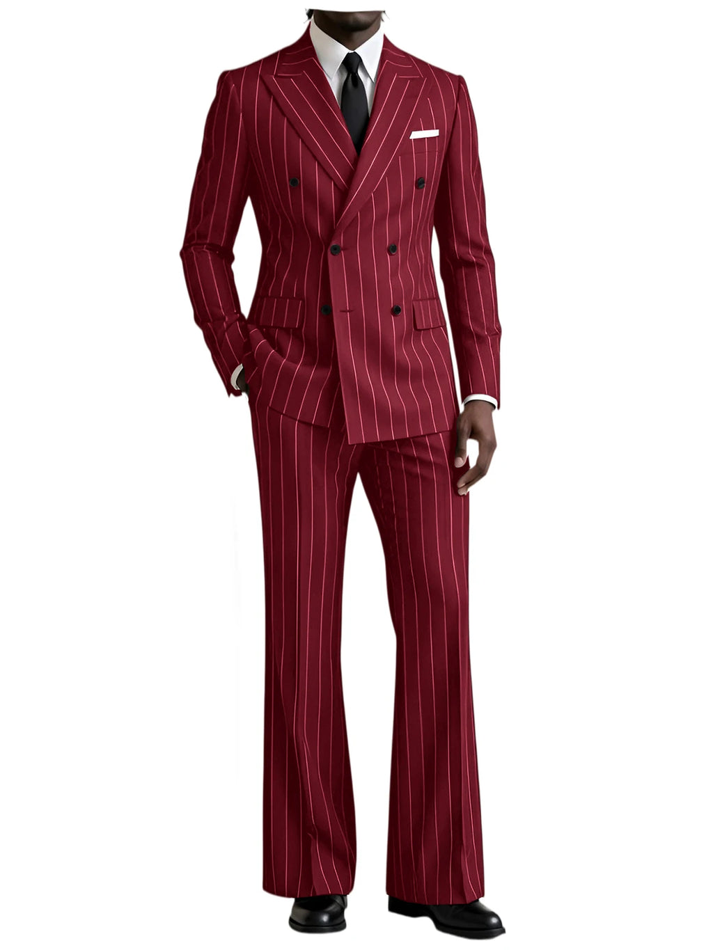 Striped Flare-Pants Formal Tuxedo Set