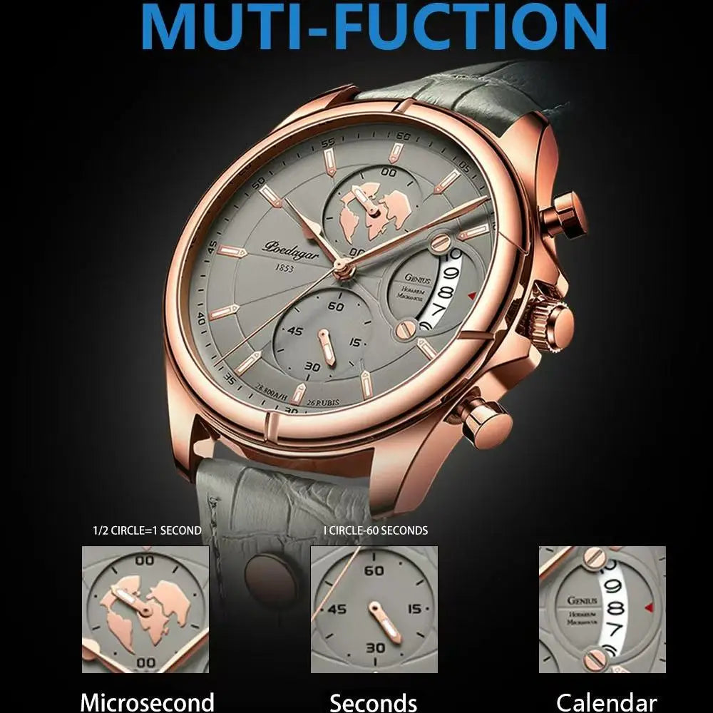 Chronograph Leather Strap Watch