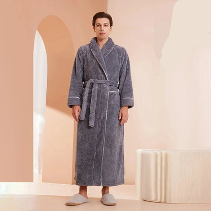 2025 Autumn & Winter Thick Flannel Bathrobe