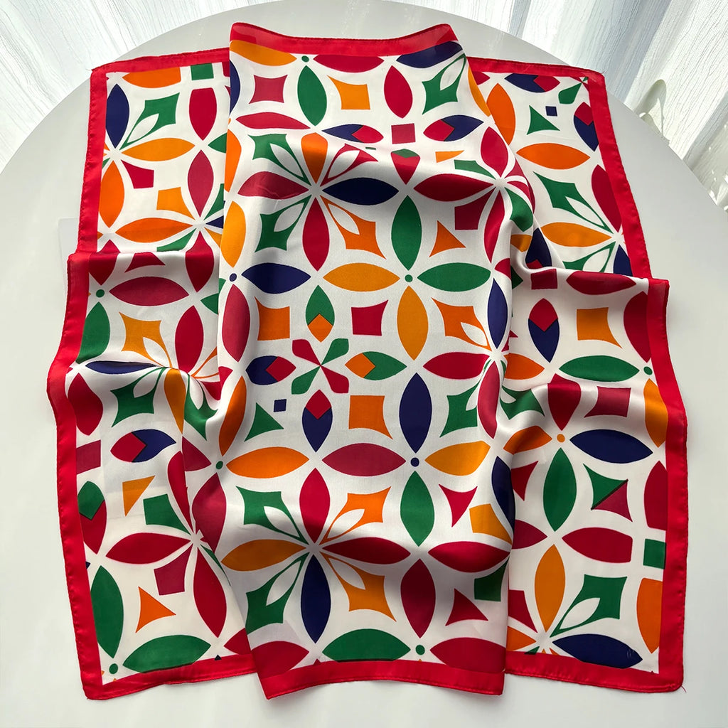 Print Silk Square Neckerchief