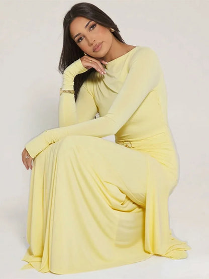 Elegant Ruched Maxi Dress