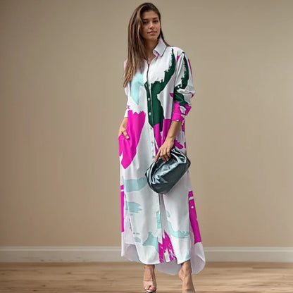 Elegant Printed Long Dress