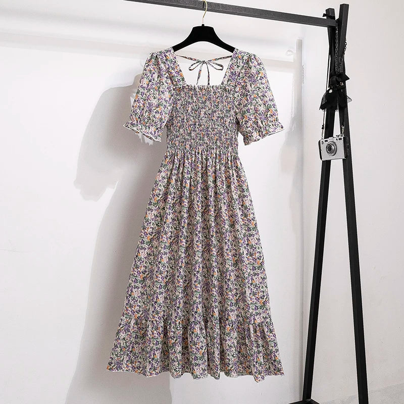 Summer Pleated Chiffon Dress