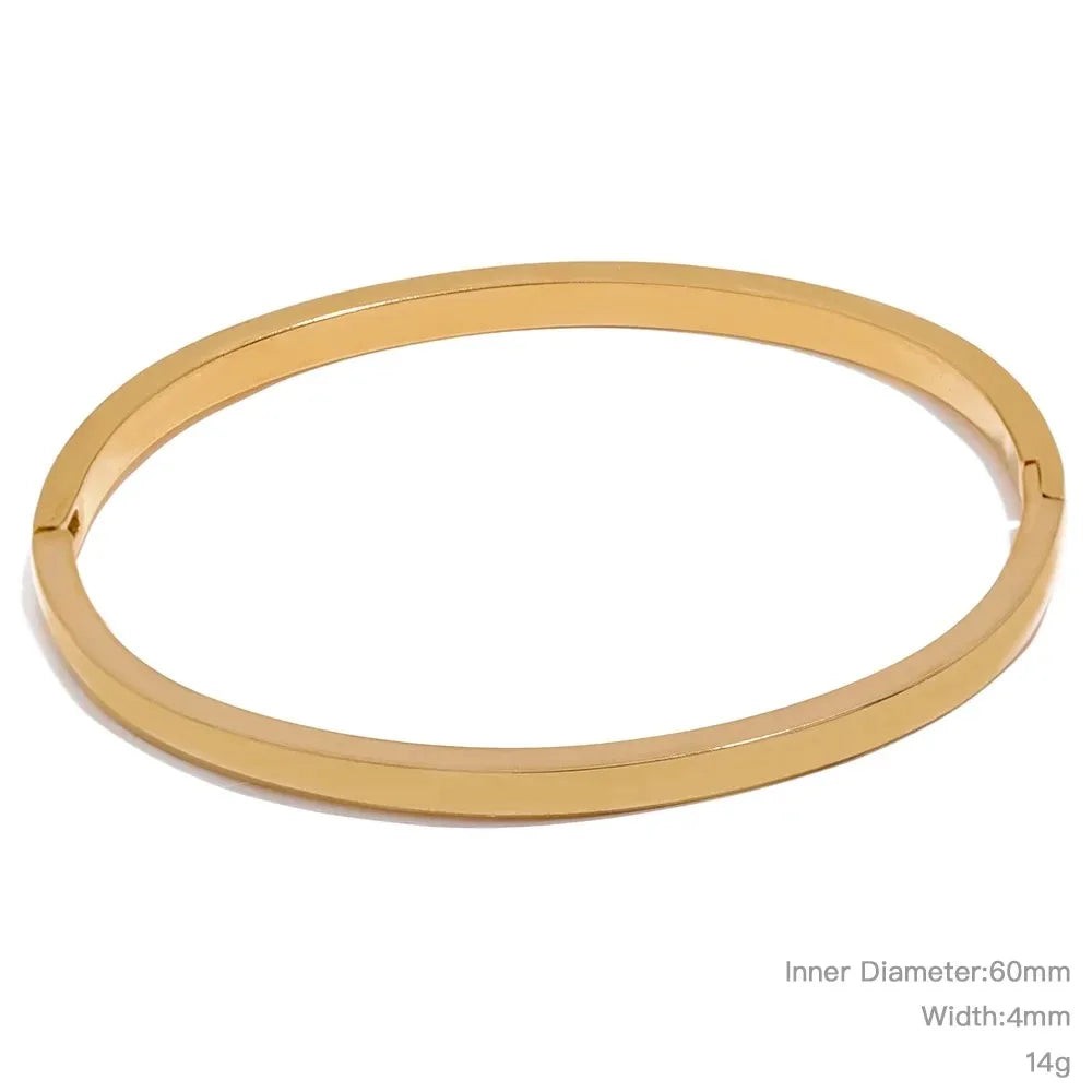 Geometric Gold Bangle Bracelet