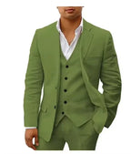 Linen Three-Piece Beach Wedding Tuxedo