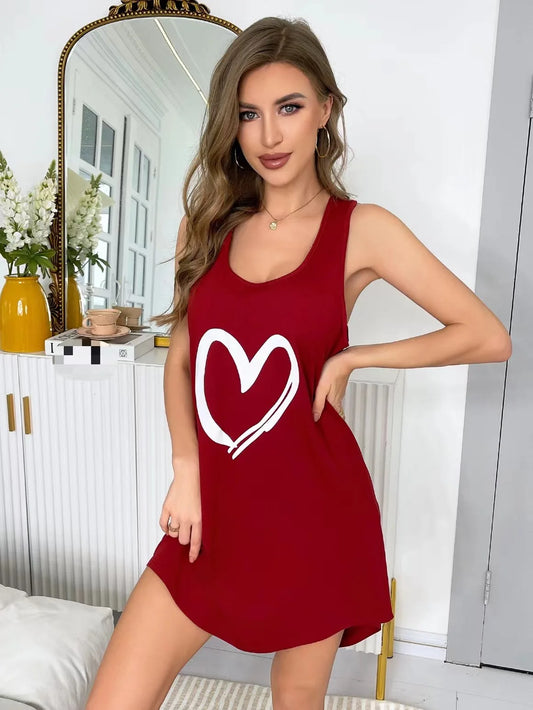 Love Print Vest Nightdress