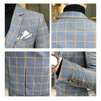 Boutique Plaid Three-Piece Business Suit