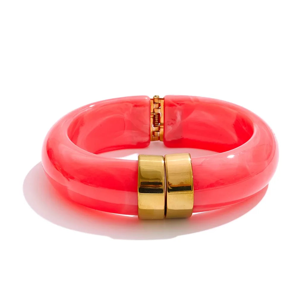 Acrylic Gold Bangle Set