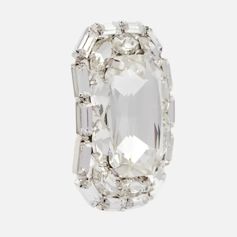 Crystal Square Clip Earrings