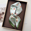 Elegant Floral Satin Square Scarf