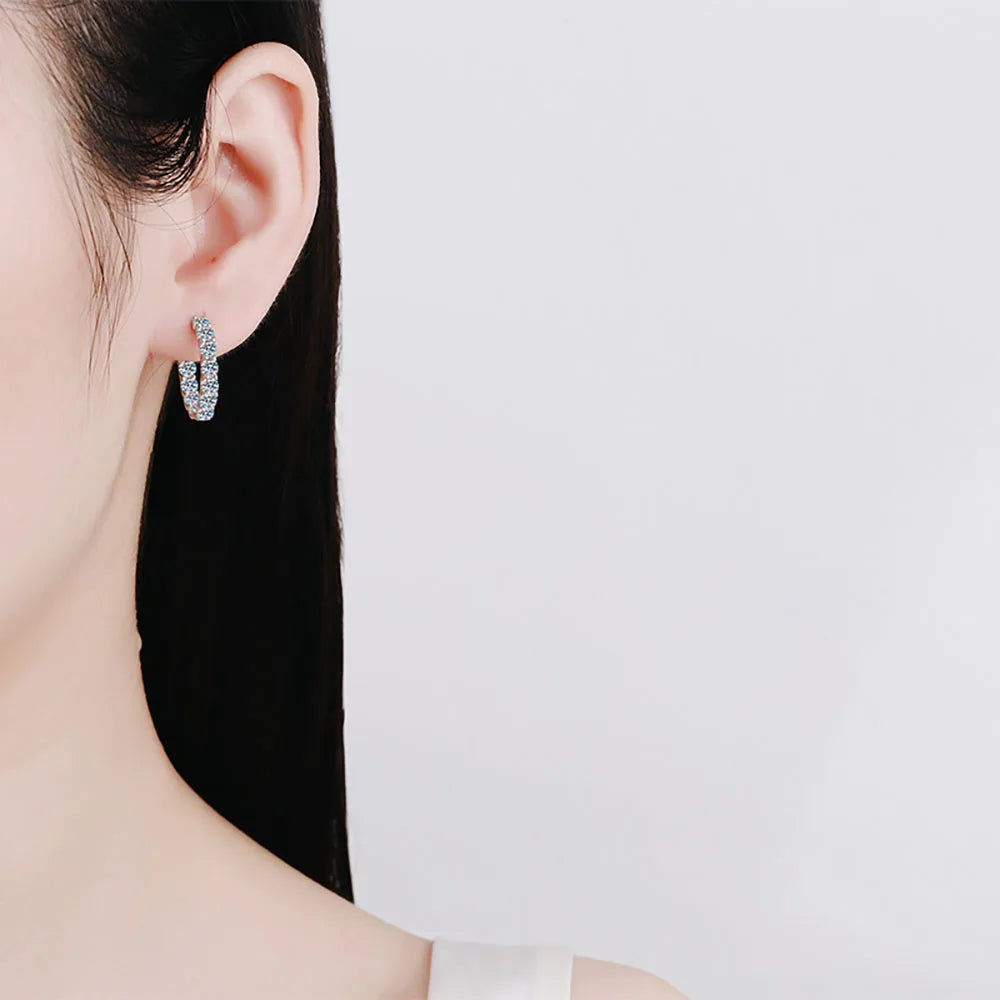 2.6CT Moissanite Hoop Earrings
