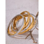 Geometric Gold Bangle Bracelet