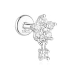 Geometric Pearl Zircon Studs