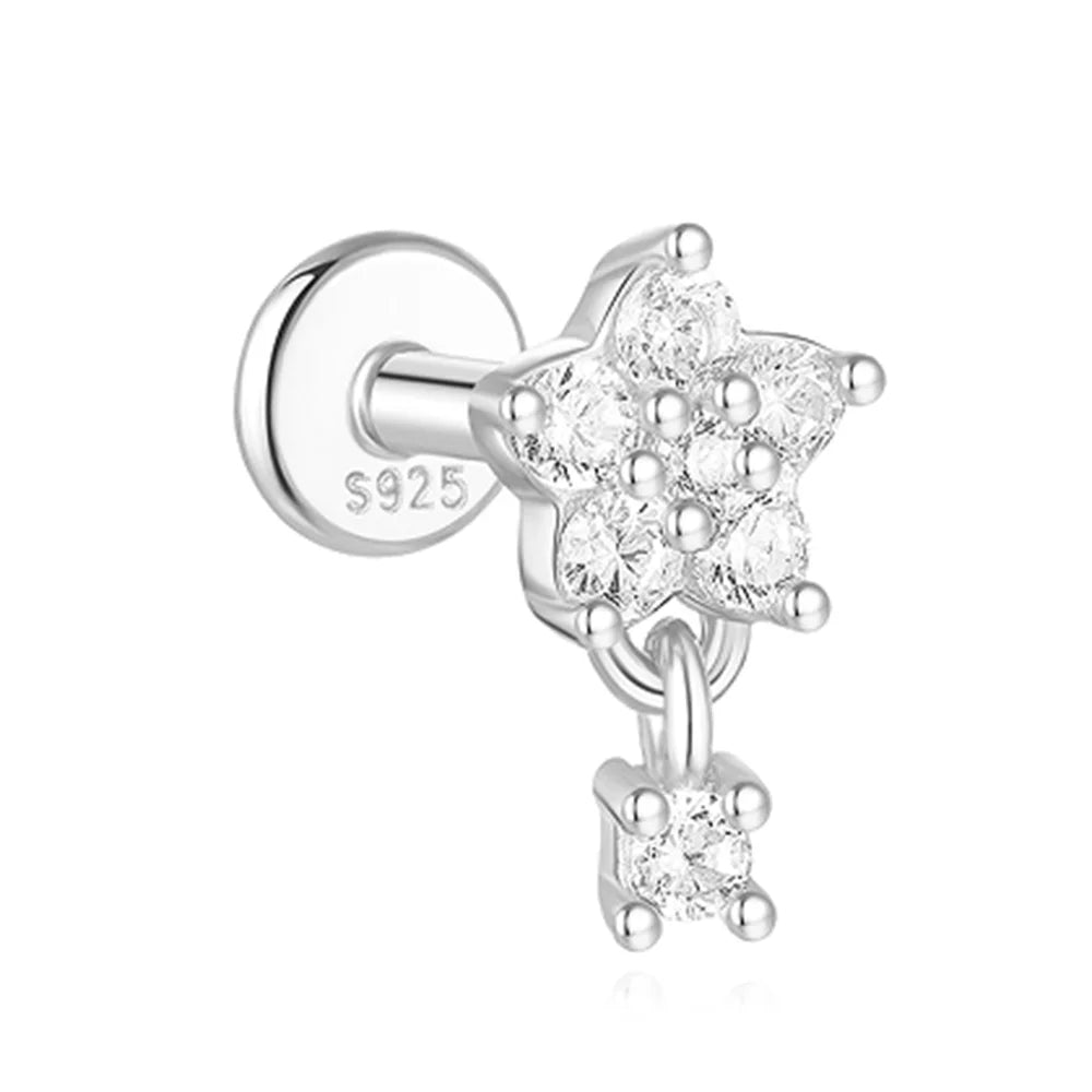 Geometric Pearl Zircon Studs