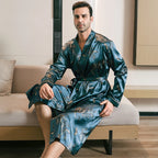 Pajama Spring Autumn Silk Bathrobe