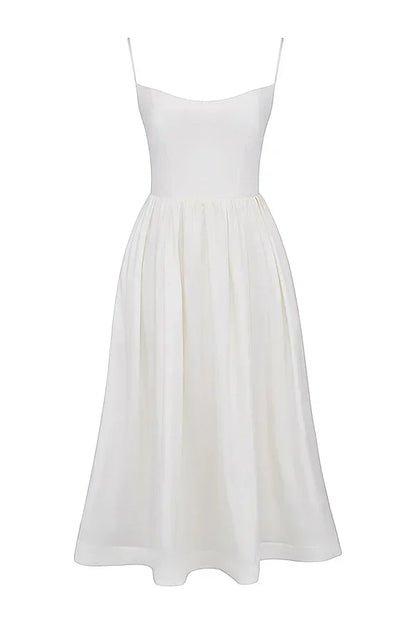 Elegant Spaghetti Strap Midi Dress