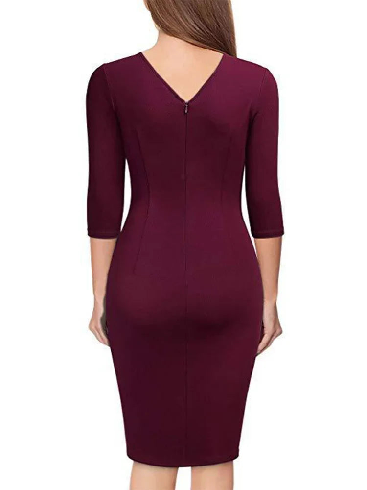V-Neck Bodycon Dress