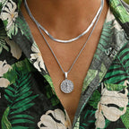 Mprainbow Compass Coin Necklace