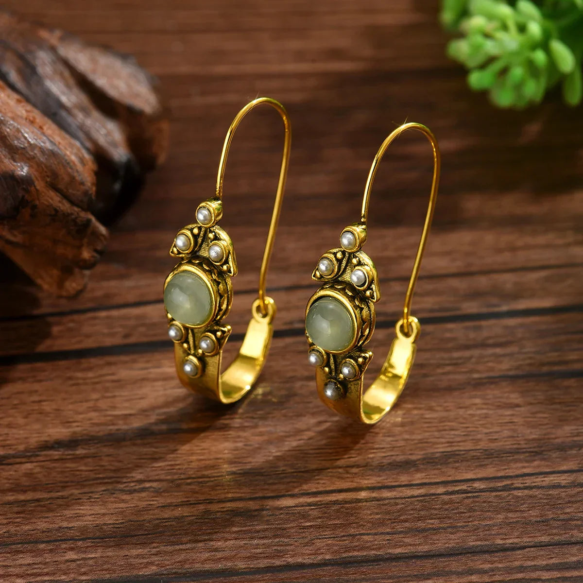 Retro Bohemian Copper Metal Pearl Jewelry Set