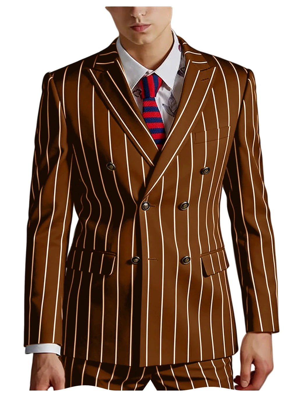 Pinstripe Double-Breasted Slim Tuxedo