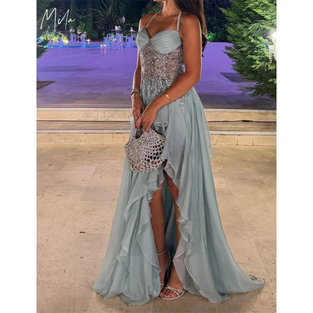 Halter Lace Prom Dress