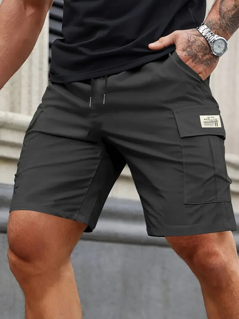Multi-Pocket Elastic Work Shorts