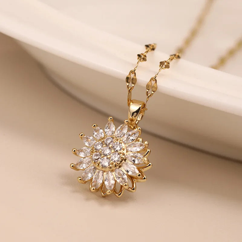 Women’s Rotating Sunflower Pendant