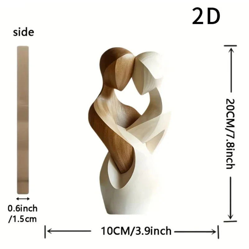 Modern Wooden Couple Statue