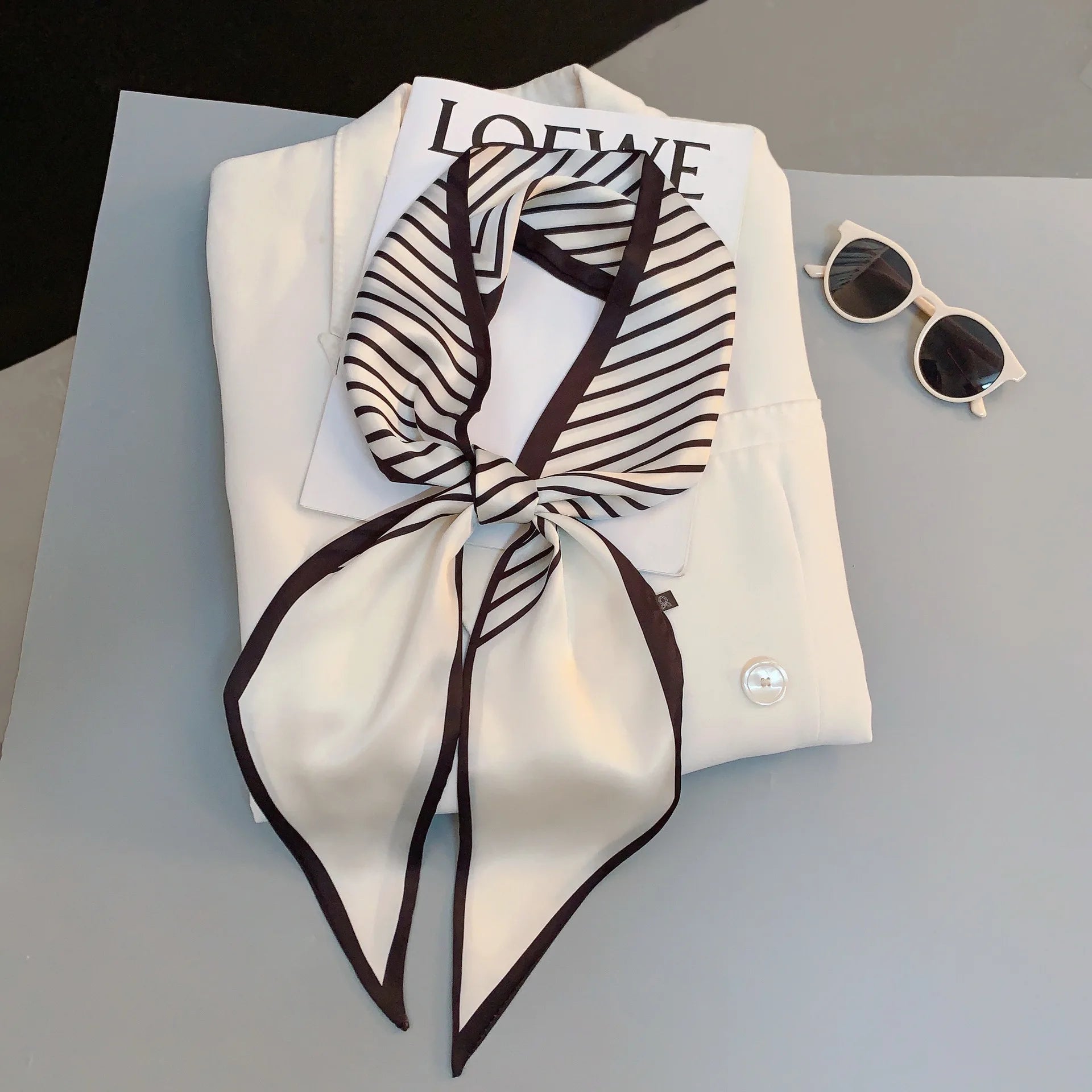 Horse Pattern Long Silk Scarf