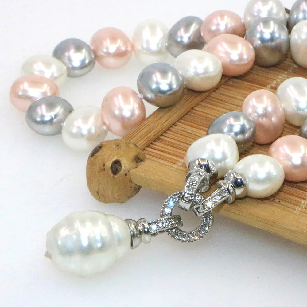 Marine Shell Pearl Necklace Women