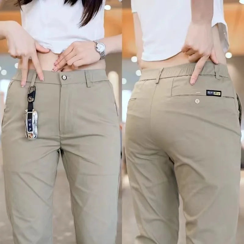 Slim Fit Mid-Rise Golf Trousers