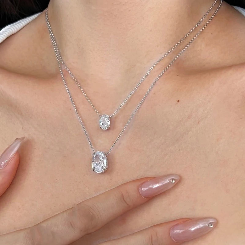 Moissanite Silver Pendant Necklace