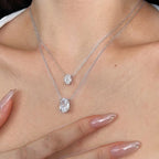 Moissanite Silver Pendant Necklace