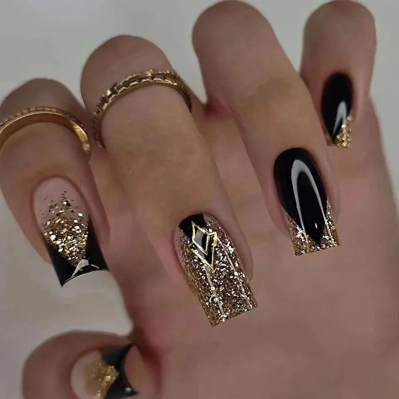 Gothic False Nails Dark Red
