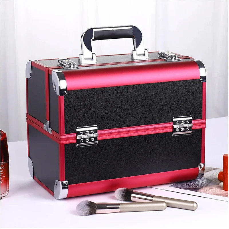 Portable Aluminum Alloy Makeup Train Case with Handle