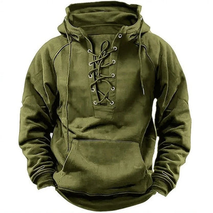 Retro Lace-Up Hoodie