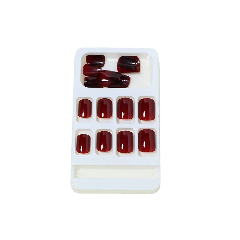 Elegant Short Red Nails