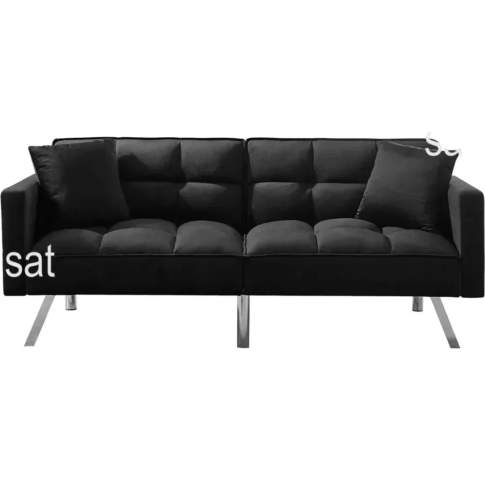 Velvet Convertible Futon Sofa Bed