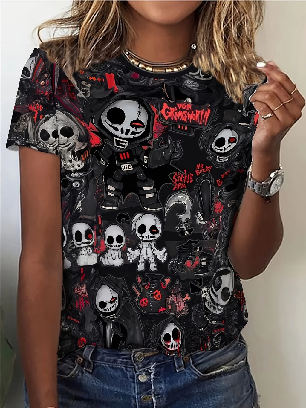 Skull Rose Graphic T-Shirt