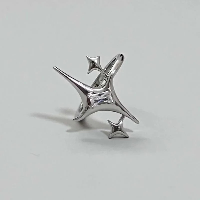 Silver Gothic Star Ring