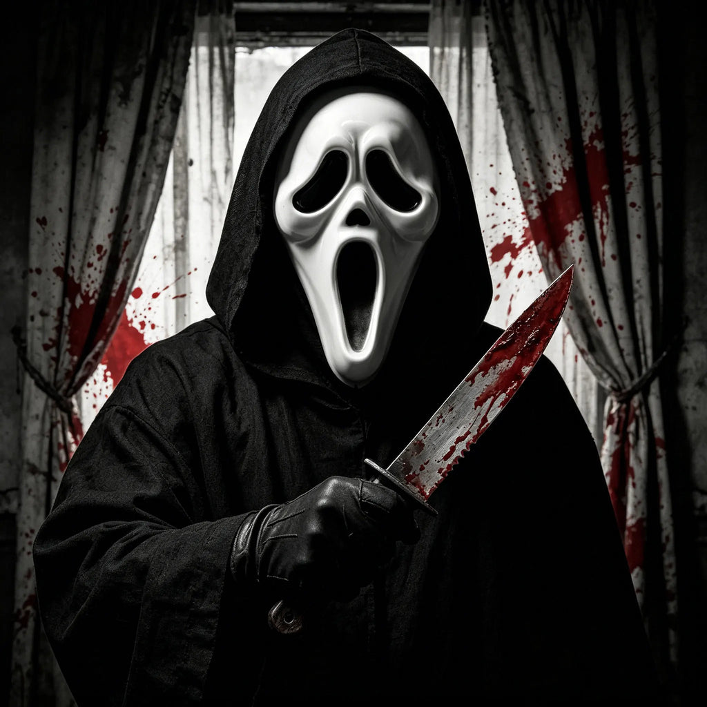 Ghost Mask with Mesh Hood
