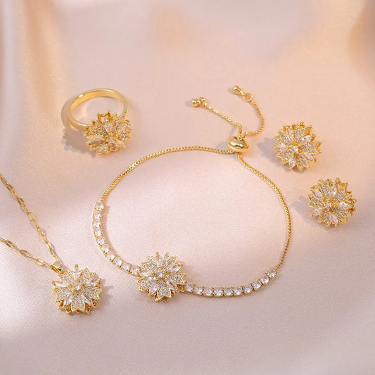 Women’s Round Copper Jewelry Set