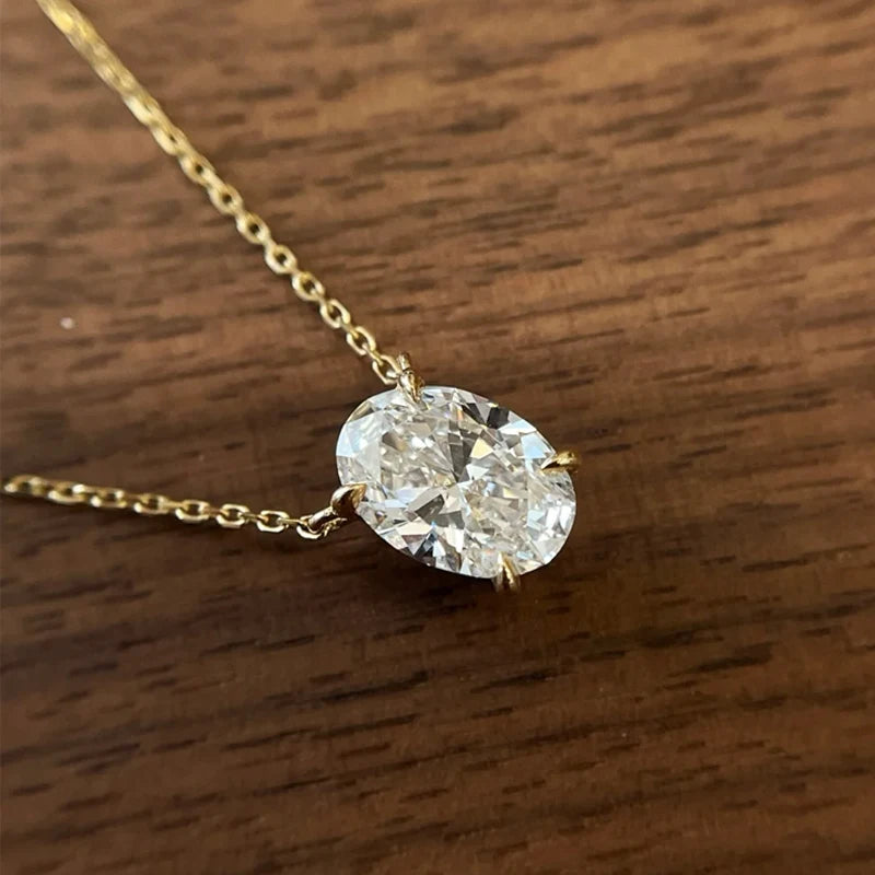 Moissanite Silver Pendant Necklace