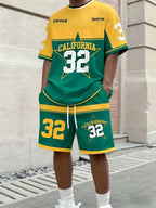 Letter Stripe Print Streetwear Set