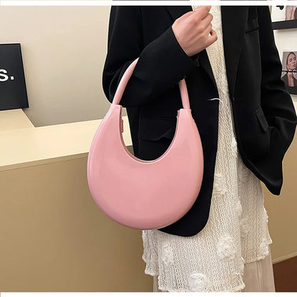 Solid Round Underarm Bag