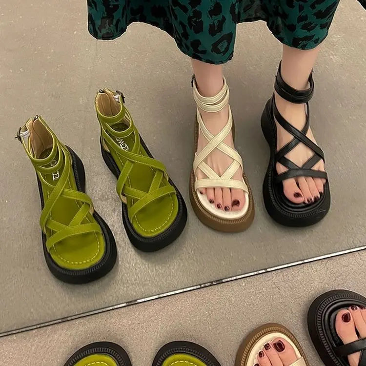 Women Graffiti Ankle Strap Sandals